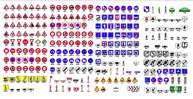 TRANSPORTATION SYMBOLS DRAWING IN DWG AUTOCAD FILE.