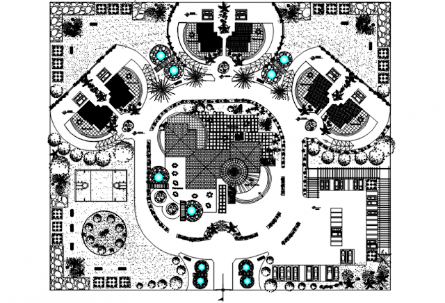 TOP VIEW OF RESORT PROJECT DETAIL AUTOCAD FILE